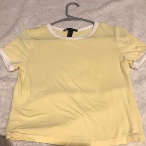 yellow and white t shirt
